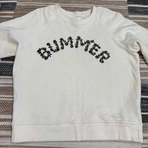MOTHER The Square Bummer Sweatshirt Crewneck Pullover Ivory Cream Size Small - Picture 3 of 13